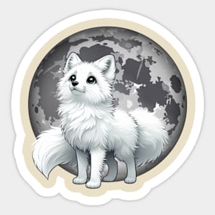 Cute Arctic Fox Ice Cold Elegance Sticker